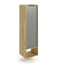 MOBIUS REGAŁ 1D korpus: hikora naturalna, fronty - szary przykurzony (2p1szt)