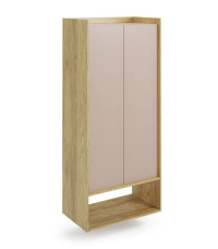 MOBIUS REGAŁ 2D korpus: hikora naturalna, fronty - antyczny róż (2p1szt)