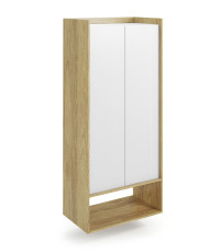 MOBIUS REGAŁ 2D korpus: hikora naturalna, fronty - biel alpejska (2p1szt)