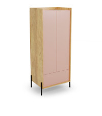 MOBIUS SZAFA 2D korpus: hikora naturalna, fronty - antyczny róż (3p1szt)