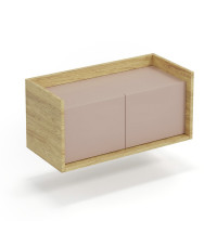 MOBIUS SZAFKA NISKA 2D korpus: hikora naturalna, fronty - antyczny róż (1p1szt)