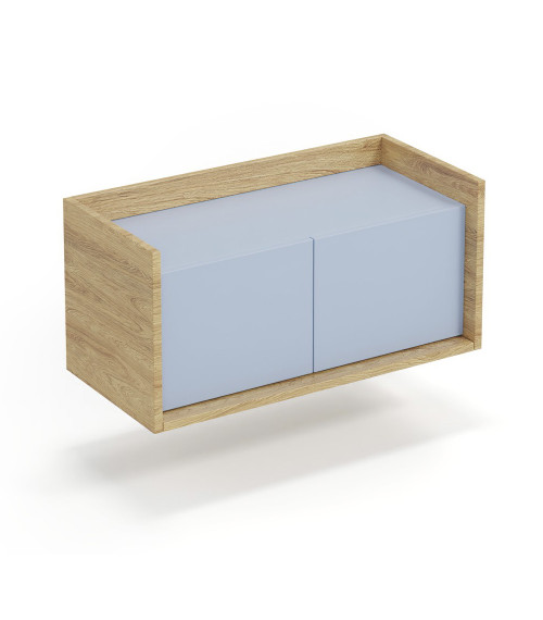 MOBIUS SZAFKA NISKA 2D korpus: hikora naturalna, fronty - niebieski horyzont (1p1szt)