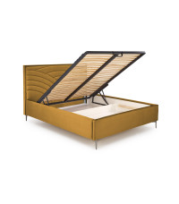MODULO W3 łóżko 160 - wezgłowie musztardowy tap. Monolith 48 (1p1szt)