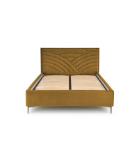 MODULO W3 łóżko 160 - wezgłowie musztardowy tap. Monolith 48 (1p1szt)