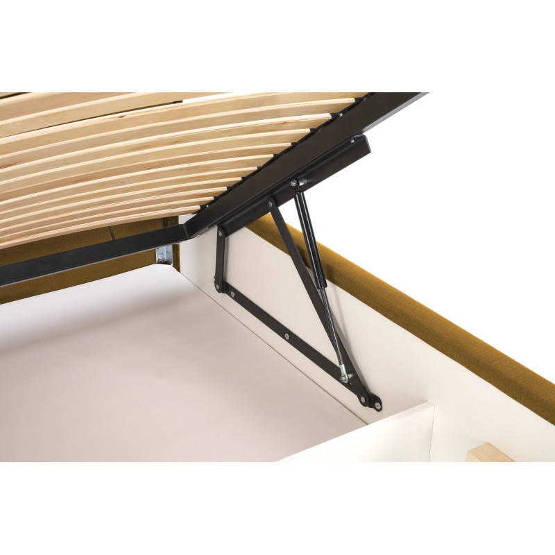 MODULO W3 łóżko 160 - wezgłowie musztardowy tap. Monolith 48 (1p1szt)