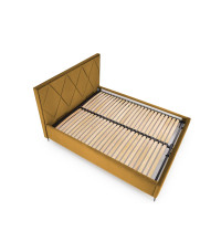 MODULO W4 łóżko 160 - wezgłowie musztardowy tap. Monolith 48 (1p1szt)