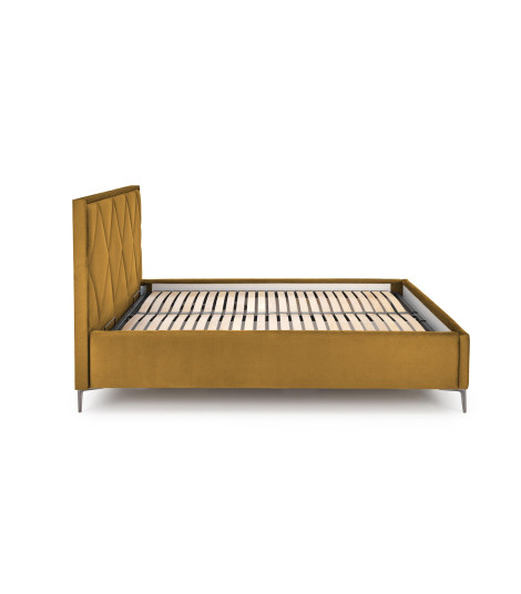 MODULO W4 łóżko 160 - wezgłowie musztardowy tap. Monolith 48 (1p1szt)