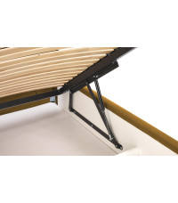 MODULO W4 łóżko 160 - wezgłowie musztardowy tap. Monolith 48 (1p1szt)