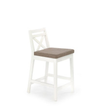 BORYS LOW krzesło barowe niskie biały / tap. Inari 23 (1p1szt)