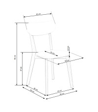 BUGGI krzesło naturalny / biały (1p2szt)