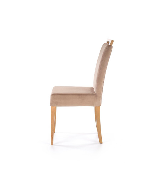 CLARION krzesło dąb miodowy / tap: MONOLITH 09 (j. brąz) (1p2szt)