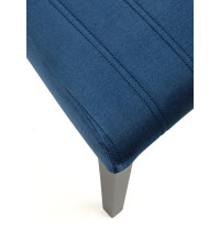 DIEGO 2 krzesło czarny / tap. velvet pikowany Pasy - MONOLITH 77 (granatowy) (1p2szt)