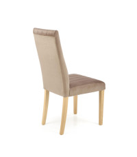 DIEGO 3 krzesło dąb miodowy / tap. velvet pikowany Pasy - MONOLITH 09 (j. brąz) (1p2szt)