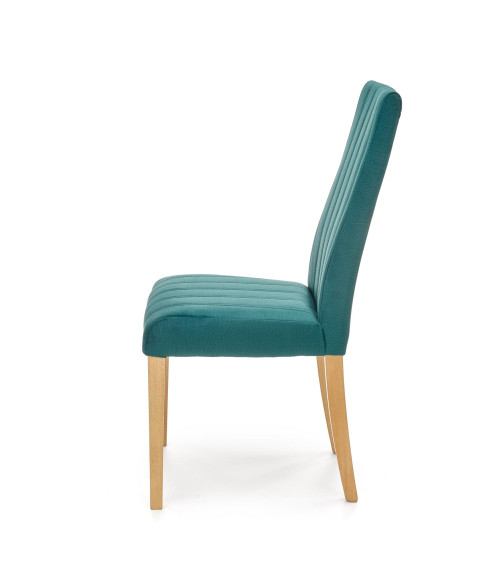 DIEGO 3 krzesło dąb miodowy / tap. velvet pikowany Pasy - MONOLITH 37 (ciemny zielony) (1p2szt)