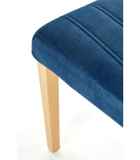 DIEGO 3 krzesło dąb miodowy / tap. velvet pikowany Pasy - MONOLITH 77 (granatowy) (1p2szt)