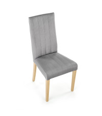 DIEGO 3 krzesło dąb miodowy / tap. velvet pikowany Pasy - MONOLITH 85 (jasny popiel) (1p2szt)