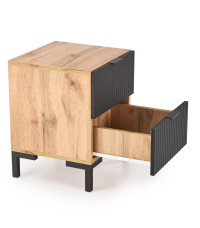 NELA szafka nocna, dąb craft - czarny (1p1szt)