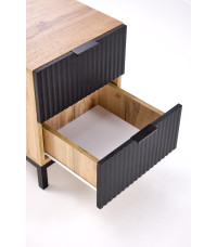 NELA szafka nocna, dąb craft - czarny (1p1szt)
