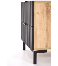 NELA szafka nocna, dąb craft - czarny (1p1szt)