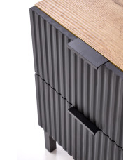 NELA szafka nocna, dąb craft - czarny (1p1szt)