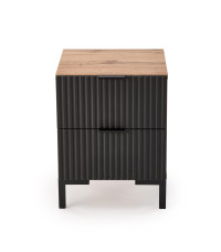 NELA szafka nocna, dąb craft - czarny (1p1szt)