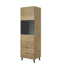 NEST W-2 witryna dąb lefkas/ czarny (2p1szt)