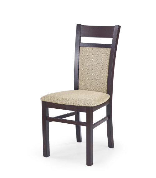 GERARD2 krzesło ciemny orzech / tap: Torent Beige (1p2szt)
