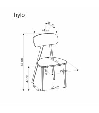 HYLO krzesło popiel / tap: SERTA 12 (1p2szt)