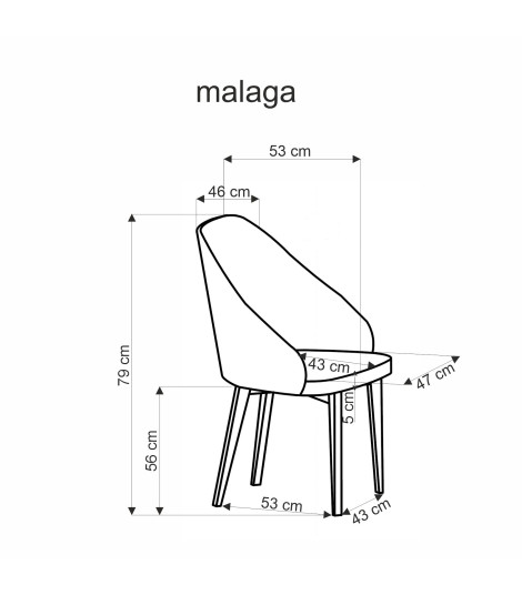 MALAGA krzesło popiel / tap: MAVEL 14 / STELAR 92 (1p1szt)