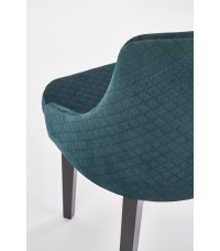 TOLEDO 3 krzesło czarny / tap. velvet pikowany Karo 4 - MONOLITH 37 (ciemny zielony) (1p1szt)