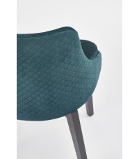 TOLEDO 3 krzesło czarny / tap. velvet pikowany Karo 4 - MONOLITH 37 (ciemny zielony) (1p1szt)