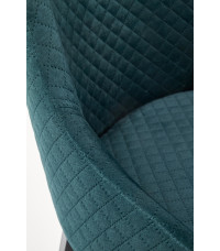TOLEDO 3 krzesło czarny / tap. velvet pikowany Karo 4 - MONOLITH 37 (ciemny zielony) (1p1szt)