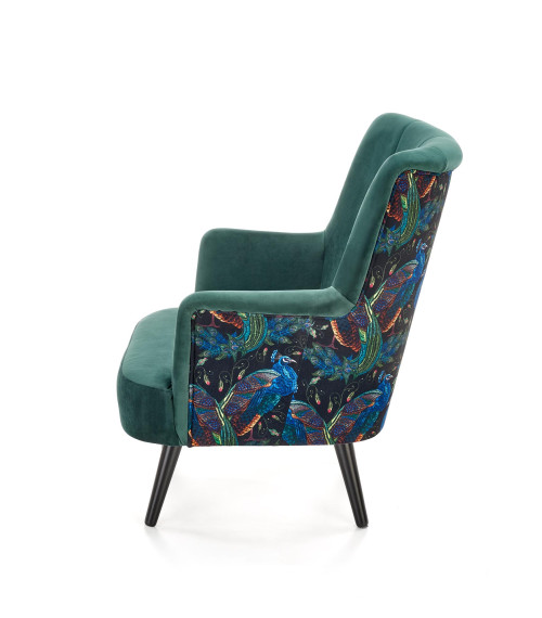 PAGONI fotel wypoczynkowy c. zielony / czarny (tkanina Bluvel 78) (1p1szt)