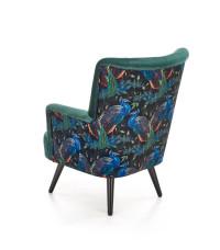 PAGONI fotel wypoczynkowy c. zielony / czarny (tkanina Bluvel 78) (1p1szt)