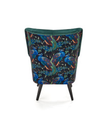 PAGONI fotel wypoczynkowy c. zielony / czarny (tkanina Bluvel 78) (1p1szt)