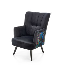 PAGONI fotel wypoczynkowy czarny (tkanina Bluvel 19) (1p1szt)