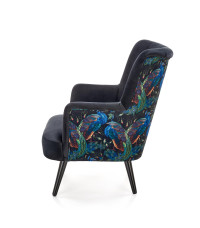 PAGONI fotel wypoczynkowy czarny (tkanina Bluvel 19) (1p1szt)