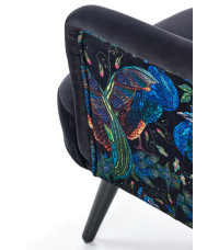 PAGONI fotel wypoczynkowy czarny (tkanina Bluvel 19) (1p1szt)