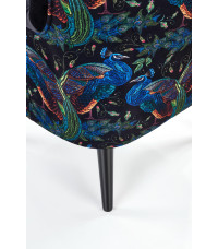 PAGONI fotel wypoczynkowy czarny (tkanina Bluvel 19) (1p1szt)