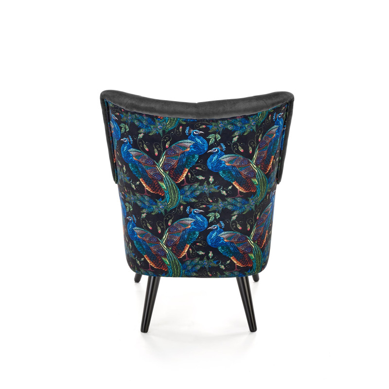 PAGONI fotel wypoczynkowy czarny (tkanina Bluvel 19) (1p1szt)