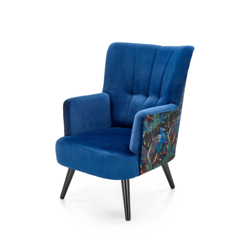 PAGONI fotel wypoczynkowy granatowy / czarny (tkanina Bluvel 86) (1p1szt)