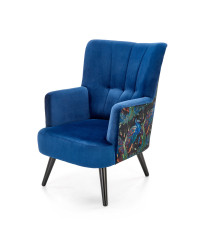 PAGONI fotel wypoczynkowy granatowy / czarny (tkanina Bluvel 86) (1p1szt)