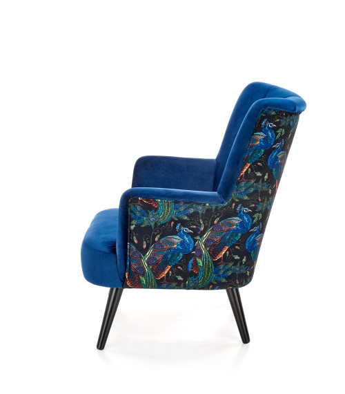 PAGONI fotel wypoczynkowy granatowy / czarny (tkanina Bluvel 86) (1p1szt)