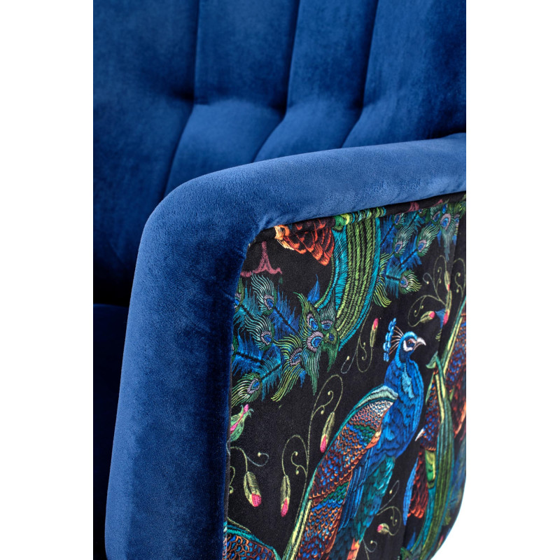 PAGONI fotel wypoczynkowy granatowy / czarny (tkanina Bluvel 86) (1p1szt)