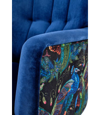 PAGONI fotel wypoczynkowy granatowy / czarny (tkanina Bluvel 86) (1p1szt)