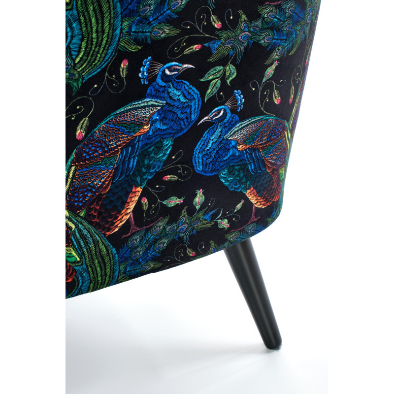 PAGONI fotel wypoczynkowy granatowy / czarny (tkanina Bluvel 86) (1p1szt)