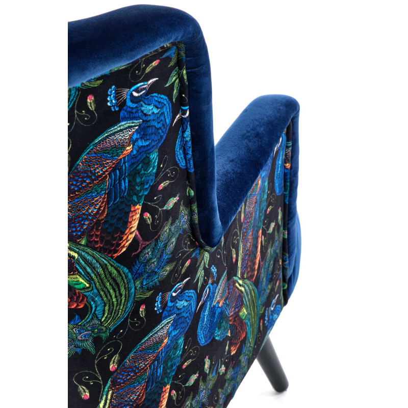 PAGONI fotel wypoczynkowy granatowy / czarny (tkanina Bluvel 86) (1p1szt)