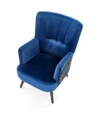 PAGONI fotel wypoczynkowy granatowy / czarny (tkanina Bluvel 86) (1p1szt)