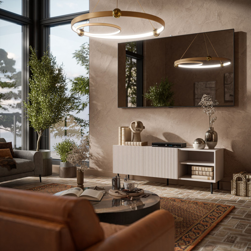 PAXOS RTV-1 TV stolik RTV 150 cm, kolor: kaszmir - czarny (2p1szt)