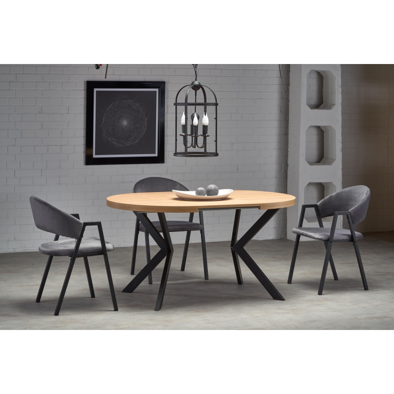 PERONI stół rozkładany dąb złoty - czarny (2p1szt)